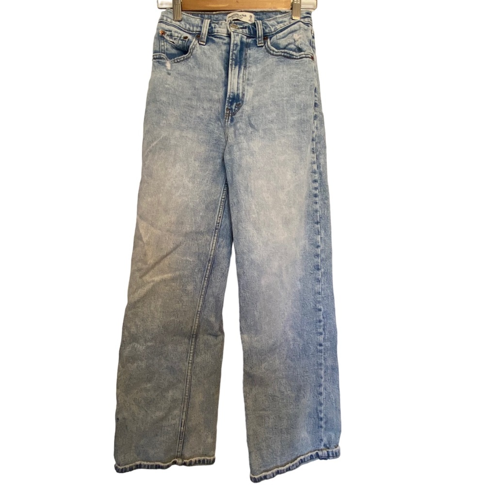 Abercrombie & Fitch “The Crop Wide Leg Ultra High Rise” Jeans